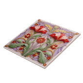 Carreau Tulipes à perroquets rouges et blancs (Côté)