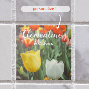 Carreau Tulipes à ressort colorées de style vintage