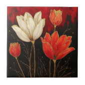 Carreau Tulipes Art Déco Gras (Devant)