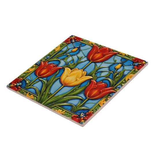 Carreau Tulipes belle collection populaire (Côté)