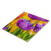 Carreau Tulipes Enchantant rose profond (Côté)