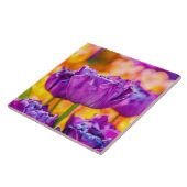 Carreau Tulipes Enchantant violet (Côté)