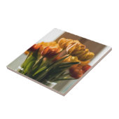 Carreau Tulipes Fleurs orange (Côté)