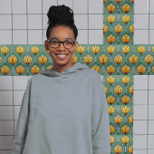 Carreau Tulipes Jaunes Motif symétrique Art Nouveau