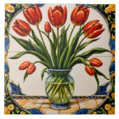 Carreau Tulipes Moderne Belle Collection (Devant)