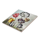 Carreau Tulipes multicolores de style Régence humeur (Côté)