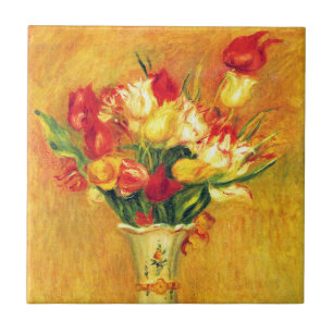Carreau Tulipes par Pierre Renoir, Art Impressionniste Vin