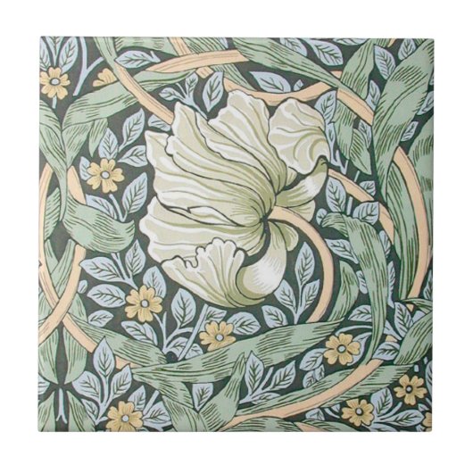 Carreau Tulipes Pimpernel Art Botanique de William Morris (Devant)
