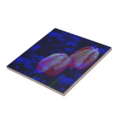 Carreau Tulipes roses Coeurs Bleus Art Floral (Côté)