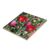 Carreau Tulipes rouge et violette délicates (Côté)
