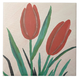 Carreau Tulipes rouges