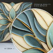 Carreau Tulipes sur bleu bouché Art Nouveau blanc