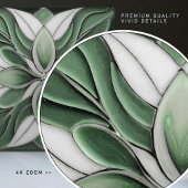 Carreau Tulipes sur Sage Symétrique Art Nouveau Carrelage 