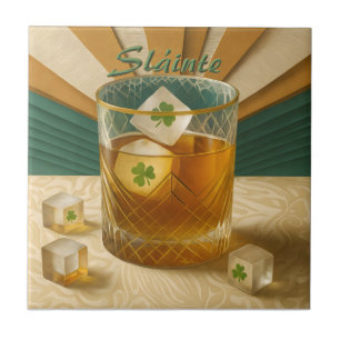 Carreau Tumbler de whiskey irlandais Shamrock Ice "Sláinte