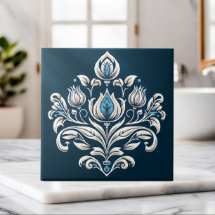Carreau Turc tulipe d'inspiration ottomane
