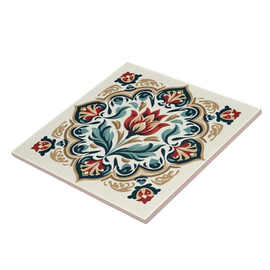 Carreau Turc tulipe d'inspiration ottomane (Côté)