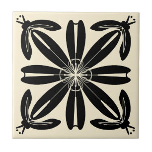 Carreau Turia Espagnol Art Nouveau Carrelage noir et crème