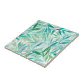 Carreau Turquoise, Aqua, Feuilles tropicaux (Côté)