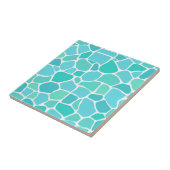Carreau Turquoise Aqua Sea Glass Mosaic Pattern (Côté)