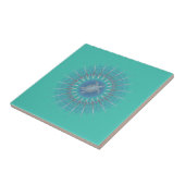 Carreau Turquoise argentée Turquoise Mandala (Côté)