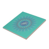 Carreau Turquoise argentée Turquoise Mandala (Côté)