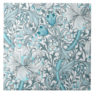 Carreau Turquoise art floral vintage nouveau