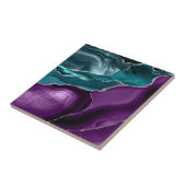 Carreau Turquoise Bleu Agate Pailleté Argent (Côté)