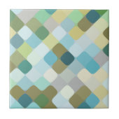 Carreau Turquoise bleu ocre moutarde jaune rond Carrés Art (Devant)