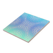 Carreau Turquoise bleu vert argent Ombre arabesque géométr (Côté)