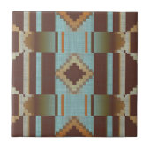 Carreau Turquoise clair Turquoise Bleu Orange Brown Tribal (Devant)