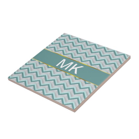 Carreau Turquoise et perles ZigZag (Côté)