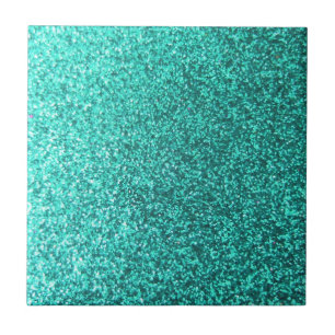 Carreau Turquoise faux faux glitter graphic