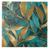 Carreau Turquoise Gold Boho Collection Feuille tendance (Devant)