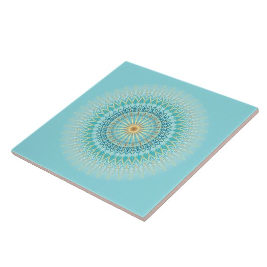 Carreau Turquoise Gold Boho Mandala (Côté)