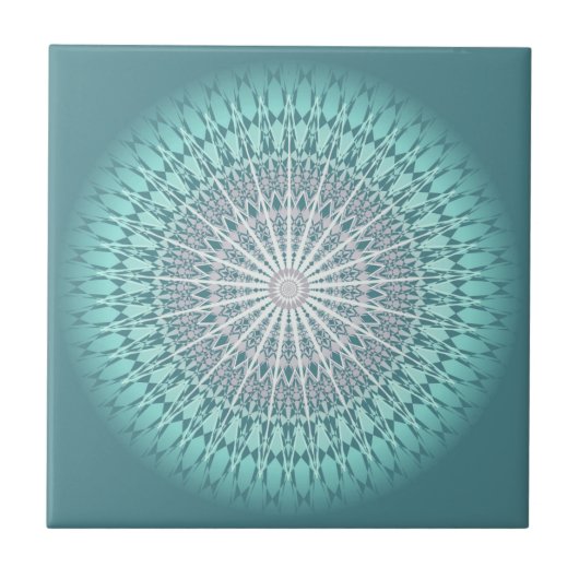 Carreau Turquoise Green Chevron Mandala (Devant)