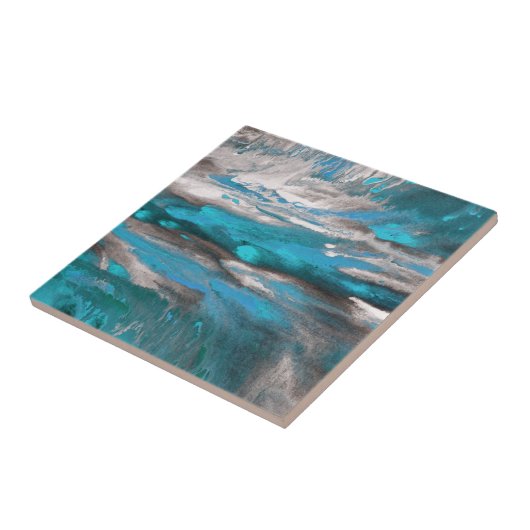 Carreau Turquoise gris bleu Abstrait (Côté)