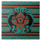 Carreau Turquoise Kokopelli Tribal Sun Sud-Ouest (Devant)