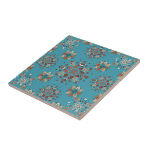 Carreau Turquoise Nordic Snowflake motif