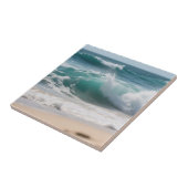 Carreau Turquoise Ocean Wave Crashing Shore (Côté)