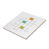 Carreau Turquoise Orange Green Lines Carré milieu du siècl (Côté)