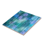 Carreau Turquoise pourpre de vert bleu de graffiti en bois (Côté)