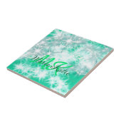 Carreau Turquoise sarcelle agate aqua monogramme ajouter l (Côté)