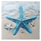 Carreau Turquoise Starfish Seafoam Beach Watercolor (Devant)