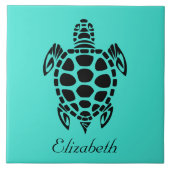 Carreau Turquoise tribale faite sur commande de tortue de (Devant)