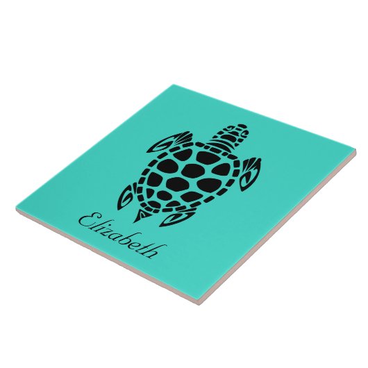 Carreau Turquoise tribale faite sur commande de tortue de (Côté)