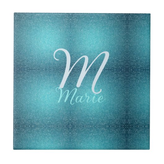 Carreau Turquoise turquoise agate aqua monogramme ajouter (Devant)