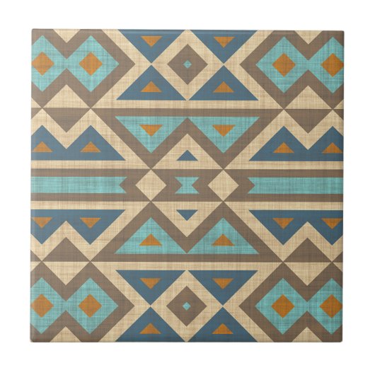 Carreau Turquoise Turquoise Terracotta Brown Ethnic Tribe (Devant)