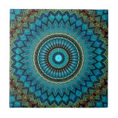 Carreau Turquoise Turquoise Vert Mandala Round Star Motif (Devant)