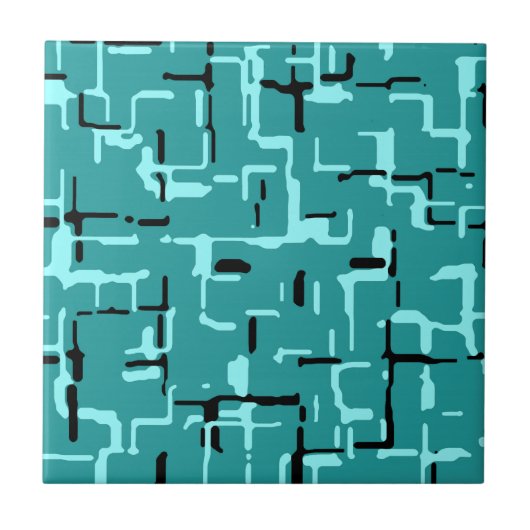Carreau Turquoise Vert Motif moderne (Devant)
