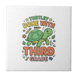 Carreau Turtley Fait Avec T-Shirt École De Tortue De Trois